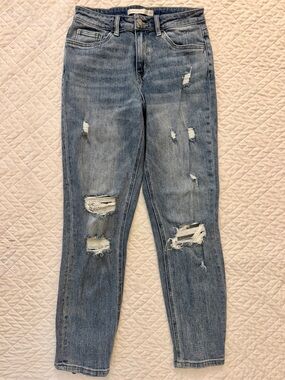 Altar’d State Distressed Stretch Skinny Jeans Medium Wash Size 26 - EUC